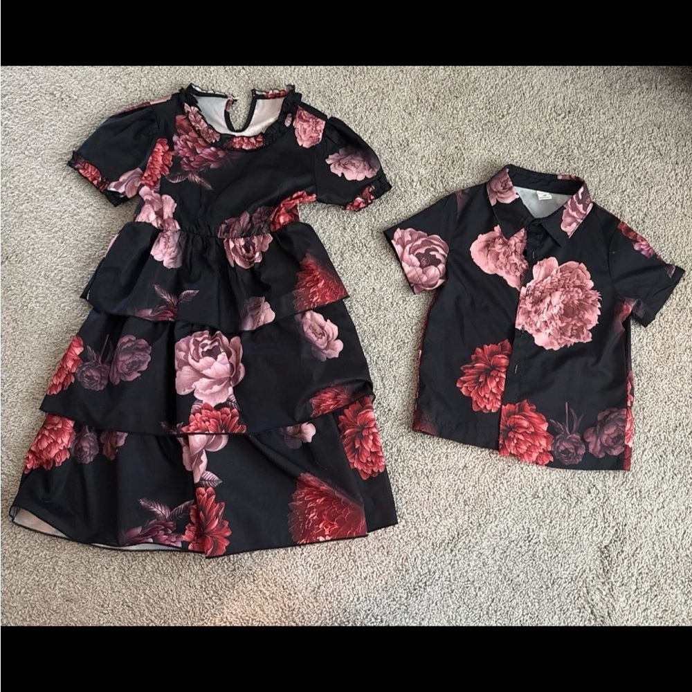 Kids matching dress set photo shoot